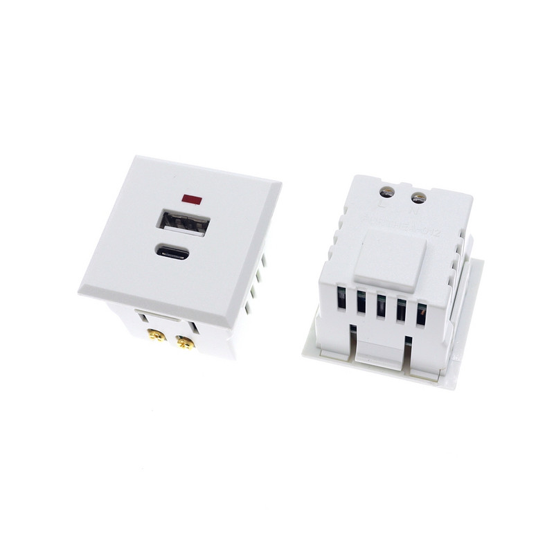 Zásuvka striedavého prúdu USB+Type-C, vstavaná stolová zásuvka, modul napájacieho panela s jednosmerným prúdom, zásuvka 5V/220V s LED indikátorom