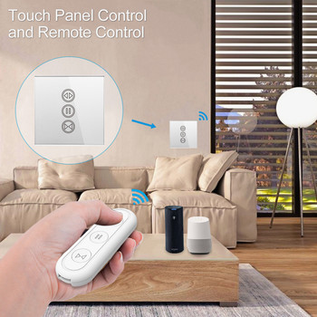 Tuya Smart Life WiFi превключвател за завеси Сребрист цвят за електрически моторизирани щори с дистанционно управление Поддръжка Google Home Alexa
