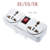 Priză de perete universală portabilă albă EU US UK priză de extensie 250V 6A 10A 125V Adaptor de mușcă pentru convertizor de putere cu întrerupător de pornire