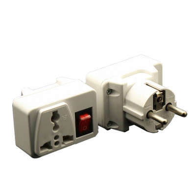 Priză de perete universală portabilă albă EU US UK priză de extensie 250V 6A 10A 125V Adaptor de mușcă pentru convertizor de putere cu întrerupător de pornire