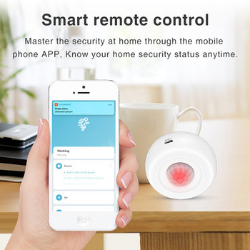 Tuya Smart WiFi PIR ανιχνευτής κίνησης Αισθητήρας συναγερμός Υπέρυθρη κίνηση Αισθητήρας ανθρώπινου σώματος Smart Home Life APP Λειτουργεί με την Alexa