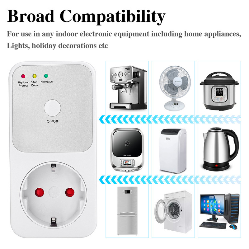 IsFriday pingekaitse 220 V pingestabilisaator pistikupesa liigpingekaitse jaoks elektripistikupesad Automaatne külmkapi kaitse