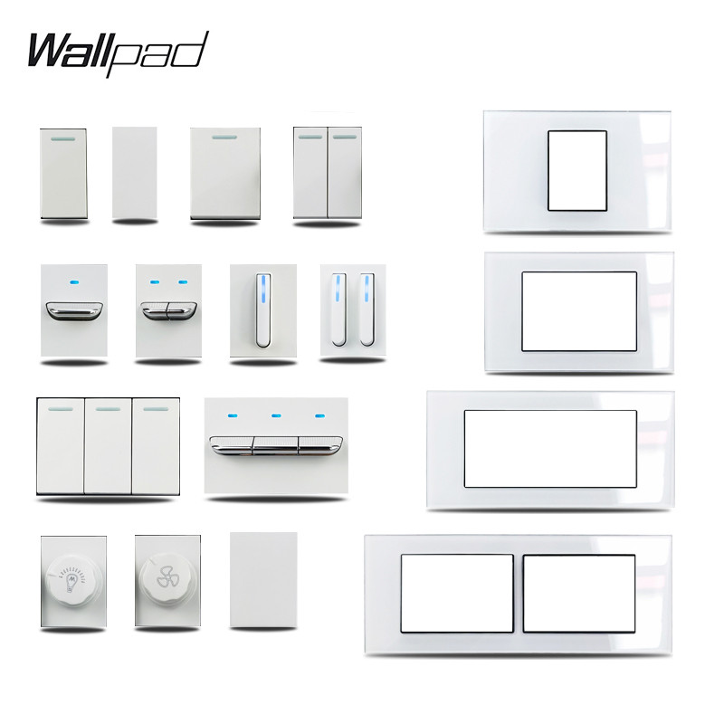 Amerikai Egyesült Államok Olaszország Típus barkácsolás fehér üvegpanel műholdas TV ADATOK USB töltő EU francia USA fali aljzat Wallpad 118*75mm 153*75mm 191*75mm