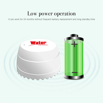 Tuya WiFi Детектор за изтичане на вода Сензор за свързване на сензор за наводнение Smart Life APP Дистанционно наблюдение Предупреждение за наводнение Препълване Сигурност