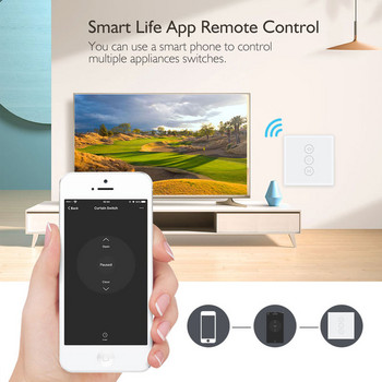 Έξυπνος διακόπτης κουρτινών WiFi για ηλεκτρικό μηχανοκίνητο ρολό κουρτινών κουρτινών Λειτουργεί με την Alexa και το Google Home Smart Life Tuya