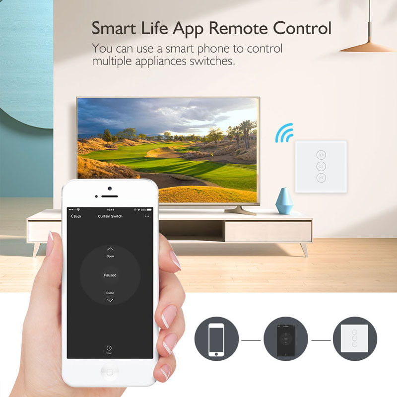 Comutator WiFi inteligent pentru perdele electrice motorizate rulouri rulouri rulouri funcționează cu Alexa și Google Home Smart Life Tuya