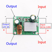 DC 9V 12V 24V 36V 48V 72V 84V 120V – 5V 3A Leléptető modul Tápegység DC DC átalakító Buck Converter Step Up Konvert.