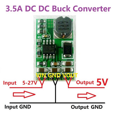 3,5A DC-DC átalakító modul Buck-leléptető feszültségszabályozó kártya 4,5V-27V-3V 3,3V 3,7V 5V 6V 7,5 9V 12V