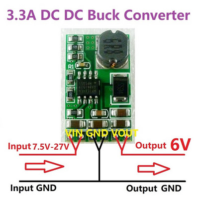 3,5A DC-DC átalakító modul Buck-leléptető feszültségszabályozó kártya 4,5V-27V-3V 3,3V 3,7V 5V 6V 7,5 9V 12V