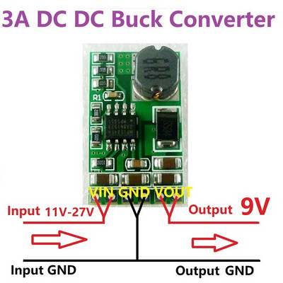 3,5A DC-DC átalakító modul Buck-leléptető feszültségszabályozó kártya 4,5V-27V-3V 3,3V 3,7V 5V 6V 7,5 9V 12V