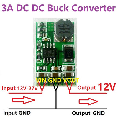 3,5A DC-DC átalakító modul Buck-leléptető feszültségszabályozó kártya 4,5V-27V-3V 3,3V 3,7V 5V 6V 7,5 9V 12V