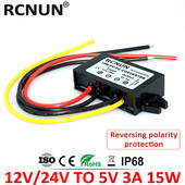 RCNUN 9V 12V 24V 36V 48V 60V – 5V 3A Lelépés DC DC konverter 12 Volt 5 Volt 15W autós LED tápegység