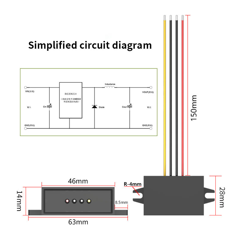 12 V kuni 5 V muundur 12 V kuni 3,3 V 3,7 V 4,2 V 6 V 7,5 V 9 V alalisvoolu trafo 3 A Buck moodul Toiteadapter Kontroller Regulaator Inverter