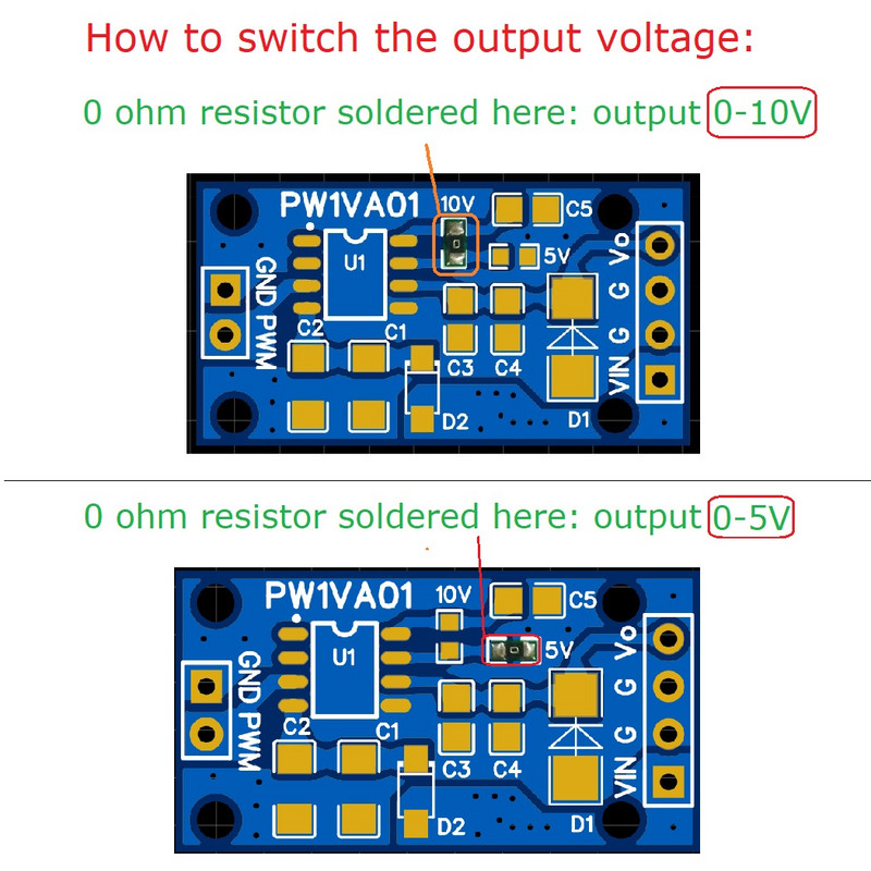 Prevodník PWM na DAC 0-100% impulzného signálu na napäťový výstup 0-5V/0-10V pre Arduino pre UNO MEGA PLC
