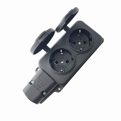 Noua priză IP54 16A pentru industria europeană Waterpoof 1/2/3/4 căi, priză de ploaie impermeabilă în aer liber de 3500 W cu capac Rusia