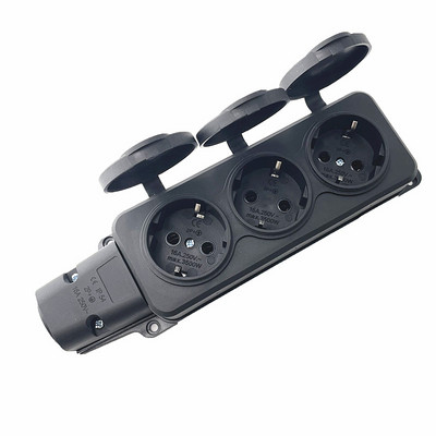 Noua priză IP54 16A pentru industria europeană Waterpoof 1/2/3/4 căi, priză de ploaie impermeabilă în aer liber de 3500 W cu capac Rusia