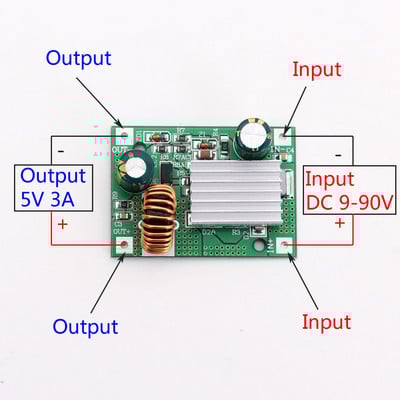 DC 9-120V la 5-12V 3A Step Down Converter Modul Sursă de alimentare neizolată Buck Stabilizer Regulator de tensiune reglabil