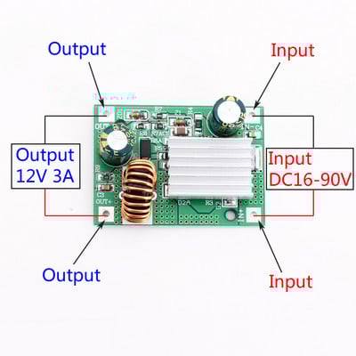 DC 9-120V la 5-12V 3A Step Down Converter Modul Sursă de alimentare neizolată Buck Stabilizer Regulator de tensiune reglabil