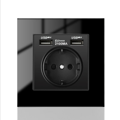 DepoGuye priză de perete duală USB 2,1 A, priză dormitor, priză de perete 16 A, panou PC, priză standard Spania, Rusia și UE