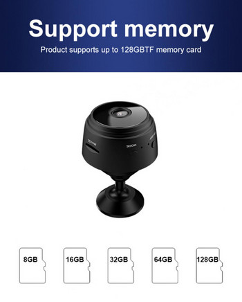 AUBESS A9 камера WiFi HD диктофон Безжична мини камера за видеонаблюдение Мрежова камера Интелигентно домашно видеонаблюдение