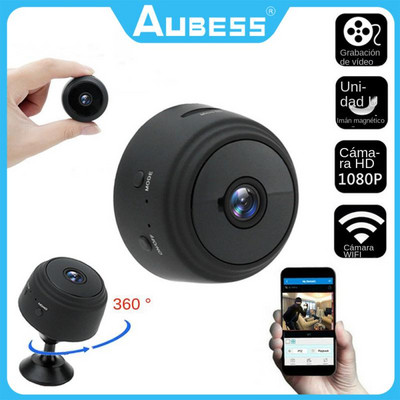 AUBESS A9 kamera WiFi HD Diktofonas Belaidis Mini fotoaparatas Vaizdo stebėjimas Tinklo kamera Išmaniųjų namų vaizdo stebėjimas