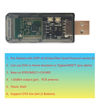 1 ΤΕΜ Zigbee 3.0 USB Dongle Zigbee Gateway Analyzer ZHA NCP Home Assistant Openhab