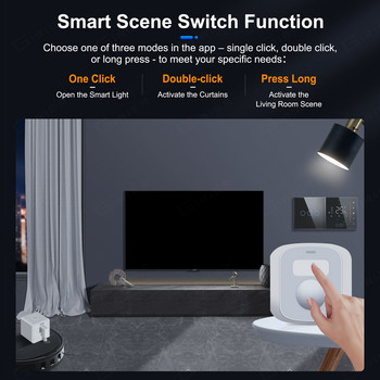 GIRIER Tuya ZigBee Smart Scene Switch PIR Αισθητήρας ανθρώπινης κίνησης με ανιχνευτή φωτός Wireless 3-in-1 Works Smart Life APP