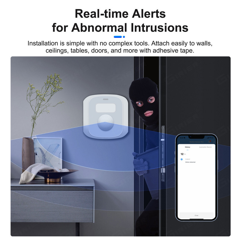 GIRIER Tuya ZigBee Comutator de scenă inteligent Senzor PIR Monitor de mișcare umană cu detector de lumină Wireless 3-în-1 Funcționează Smart Life APP