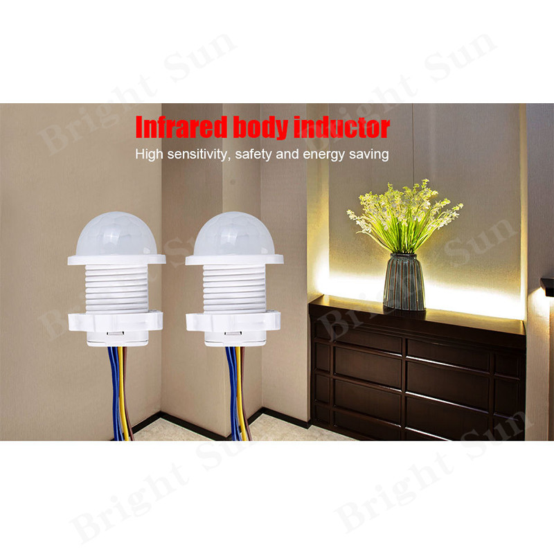 Detector cu senzor de mișcare PIR 2 buc. Comutator inteligent pentru casă, interior, exterior, lumină infraroșie, 110 V 220 V, reglare comutator de iluminare
