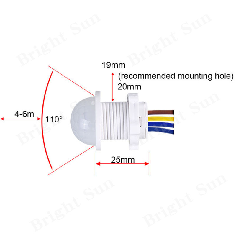 Detector cu senzor de mișcare PIR 2 buc. Comutator inteligent pentru casă, interior, exterior, lumină infraroșie, 110 V 220 V, reglare comutator de iluminare