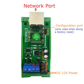 RS485 Modbus RTU TCP σε δίκτυο Ethernet UDP TCP πελάτης διακομιστής MQTT Μετατροπέας Διακομιστής σειριακής θύρας για κάμερα PLC PTZ