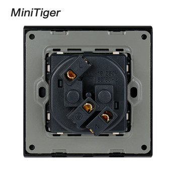 Minitiger 16A EU Standard Gold Power Socket 4D Embossing Retro Zinc Alloy Panel Power Socket AC 110~250V