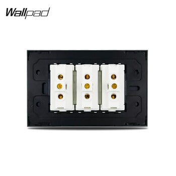 118*75mm 3 Italian socket Wallpad L3 White Glass Panel 16A AC 110V-250V Triple Italian Ita. Πρίζα τοίχου Italia Italy