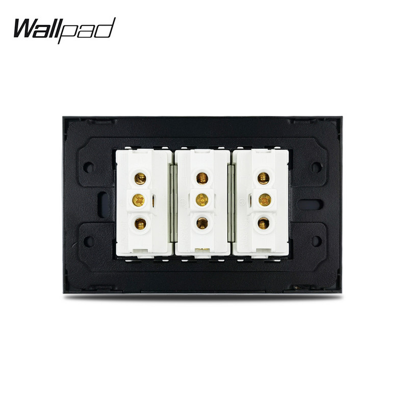 118*75mm 3 talianska zásuvka Nástenná podložka L3 Biely sklenený panel 16A AC 110V-250V Trojitá talianska Ita. Italia Talianska elektrická zásuvka