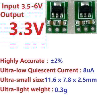 5 ks 3,3-6V na 3V 3,3V DC-DC prevodník Step-Down napájací zdroj Buck LDO modul regulátor napätia doska