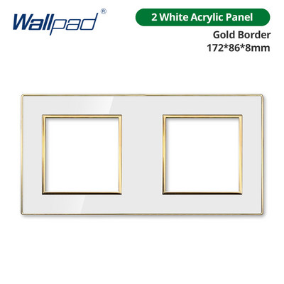 Tapeta, biely akrylový panel so zlatým okrajom, nástenný spínač, funkčné tlačidlo, iba pre domácich majstrov, kombinácia 52*52 mm