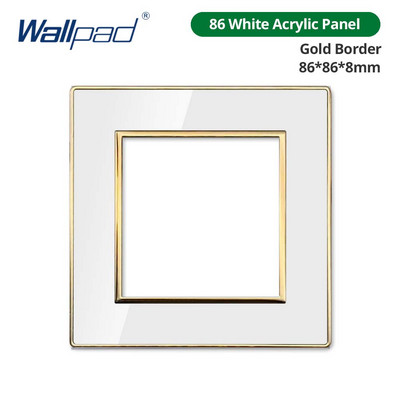 Tapeta, biely akrylový panel so zlatým okrajom, nástenný spínač, funkčné tlačidlo, iba pre domácich majstrov, kombinácia 52*52 mm