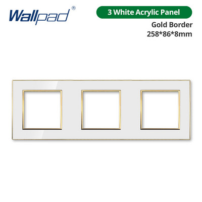 Tapeta, biely akrylový panel so zlatým okrajom, nástenný spínač, funkčné tlačidlo, iba pre domácich majstrov, kombinácia 52*52 mm
