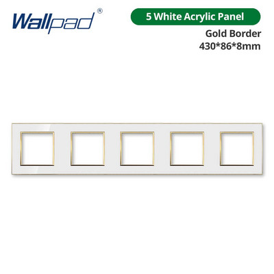Tapeta, biely akrylový panel so zlatým okrajom, nástenný spínač, funkčné tlačidlo, iba pre domácich majstrov, kombinácia 52*52 mm