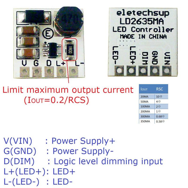 mini DC 5-27V 350mA Step-down HB LED Driver Modul Controler PWM reglabil DC-DC Buck Convertor de curent constant