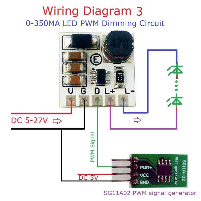 mini DC 5-27V 350mA Step-down HB LED Driver Modul Controler PWM reglabil DC-DC Buck Convertor de curent constant