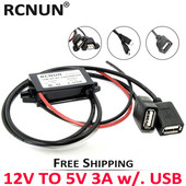 Līdzstrāvas-līdzstrāvas 12V līdz 5V 3A 15W Automašīnas strāvas pārveidotājs Micro Mini USB Pakāpeniska sprieguma barošanas avota izejas adapteris ar pretējo aizsardzību