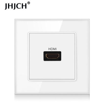 JHJCH panou din sticlă securizată compatibil hdmi cu port USB 2.0, priză de perete jack 2.0
