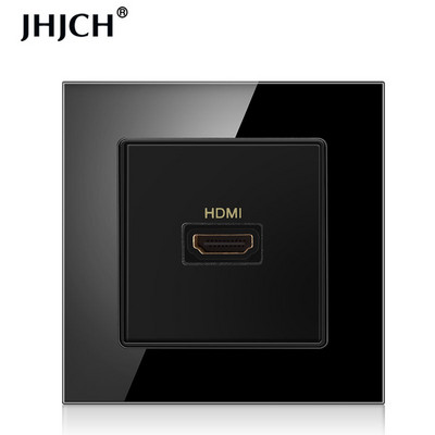 JHJCH panou din sticlă securizată compatibil hdmi cu port USB 2.0, priză de perete jack 2.0