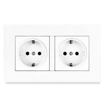 Priză USB de perete Minitiger, panou stil nou, priză dormitor, AC 110V-250V 16A încorporat în perete, priză dublă USB standard UE