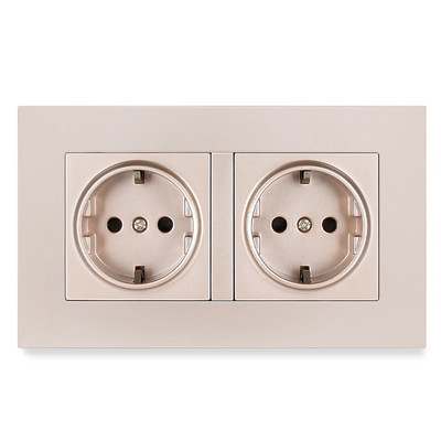 Priză USB de perete Minitiger, panou stil nou, priză dormitor, AC 110V-250V 16A încorporat în perete, priză dublă USB standard UE