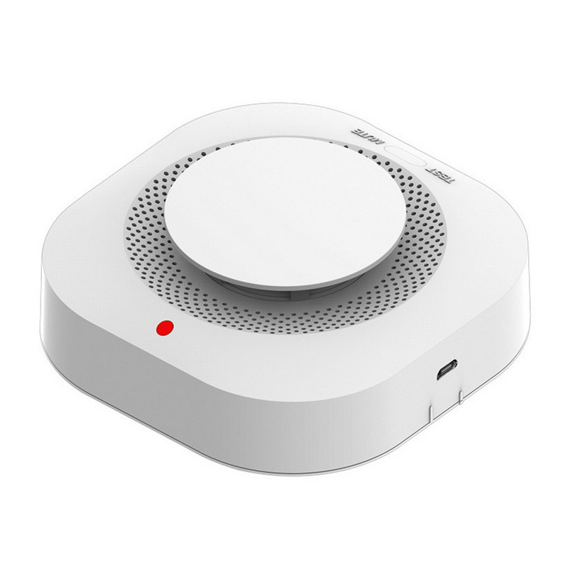 Dispozitiv inteligent de detectare a fumului fără fir Tuya Zigbee, cu inducție la 360 °, detector de alarmă de fum pentru acasă, alarmă sonoră luminoasă