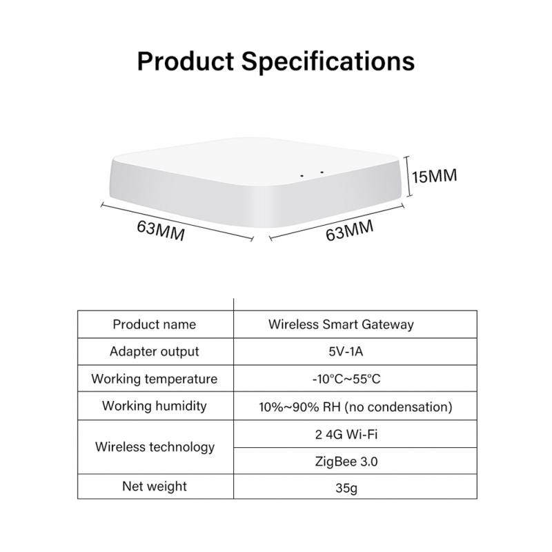 Aubess Tuya ZigBee Smart Gateway Hub Smart Home Bridge Smart Life APP belaidis nuotolinio valdymo pultelis veikia su Alexa Google Home