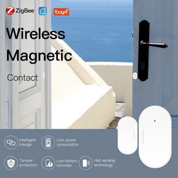 2X Tuya Zigbee αισθητήρας πόρτας και παραθύρου Έξυπνος αυτοματισμός σπιτιού Ασφάλεια Smartlife App Alarm Remote Push σε πραγματικό χρόνο