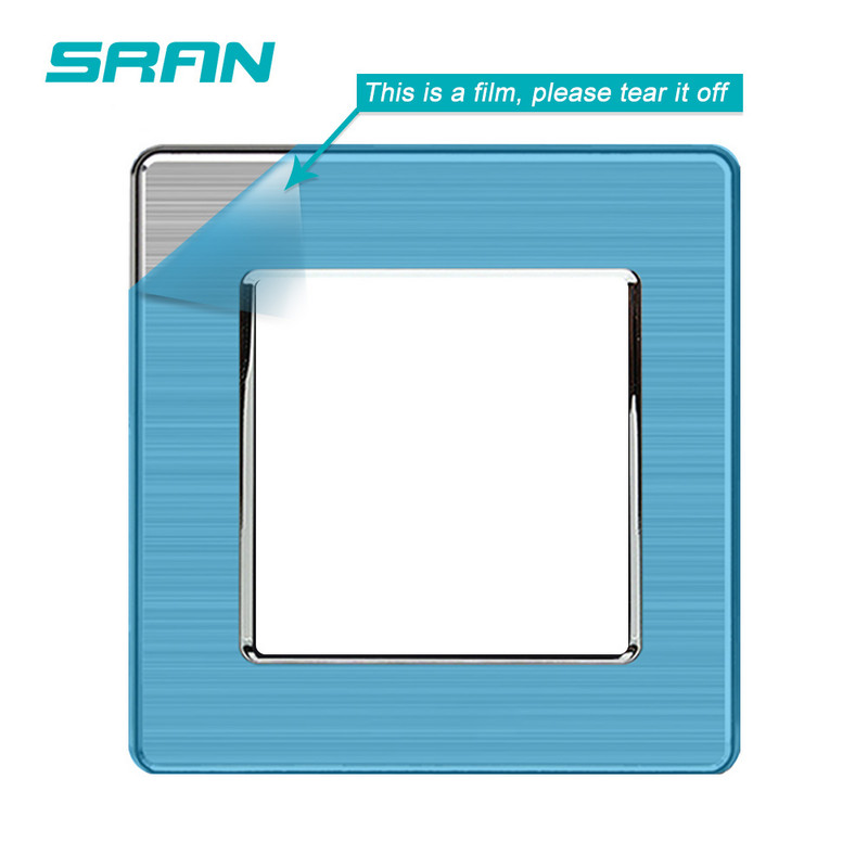 SRAN EU zásuvka, zásuvka s USB, 5V 2A nerezový panel 86mm*86mm strieborný povrch biela/čierna/zlatá